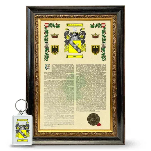 Ebil Framed Armorial History and Keychain - Heirloom