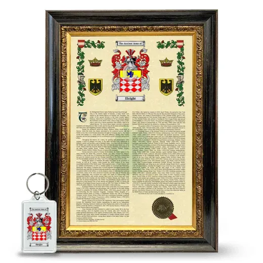 Ebright Framed Armorial History and Keychain - Heirloom