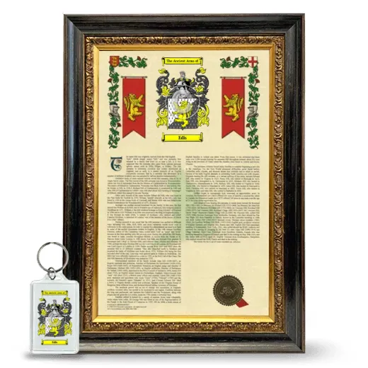 Edis Framed Armorial History and Keychain - Heirloom