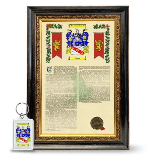 Edson Framed Armorial History and Keychain - Heirloom