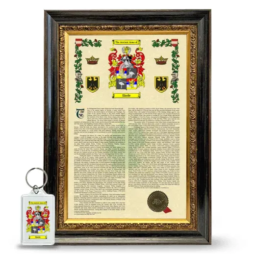Eisele Framed Armorial History and Keychain - Heirloom