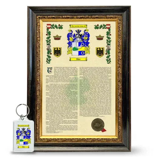 Elias Framed Armorial History and Keychain - Heirloom