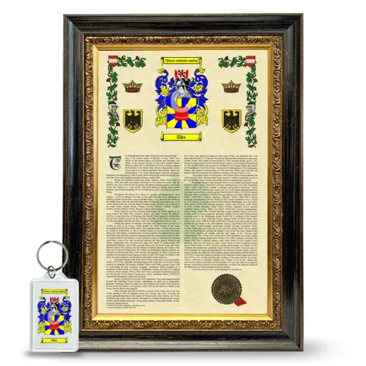 Eller Framed Armorial History and Keychain - Heirloom