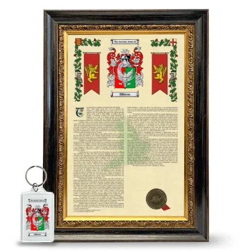 Elliston Framed Armorial History and Keychain - Heirloom