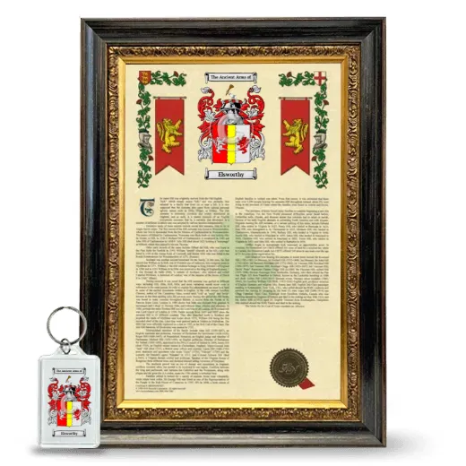 Elsworthy Framed Armorial History and Keychain - Heirloom