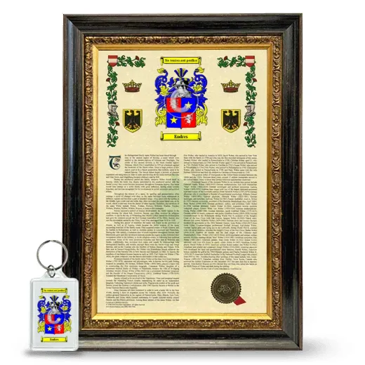 Endres Framed Armorial History and Keychain - Heirloom