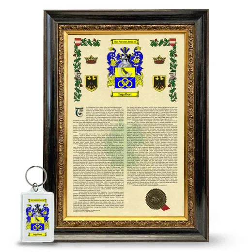 Engelbert Framed Armorial History and Keychain - Heirloom