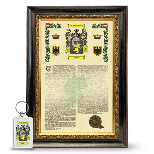 Epper Framed Armorial History and Keychain - Heirloom