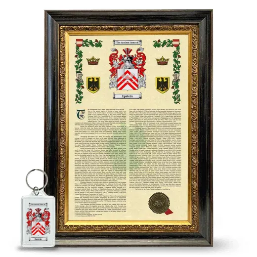Epstein Framed Armorial History and Keychain - Heirloom