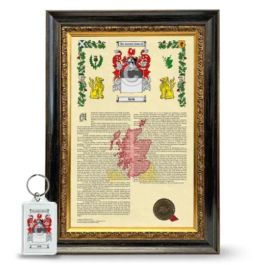 Erth Framed Armorial History and Keychain - Heirloom