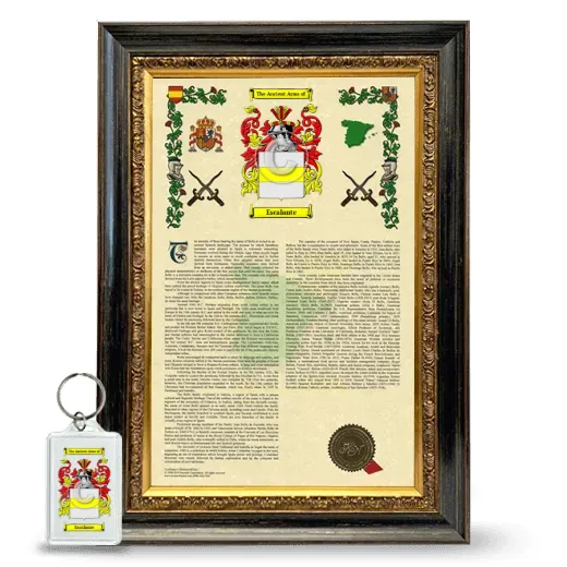 Escalante Framed Armorial History and Keychain - Heirloom