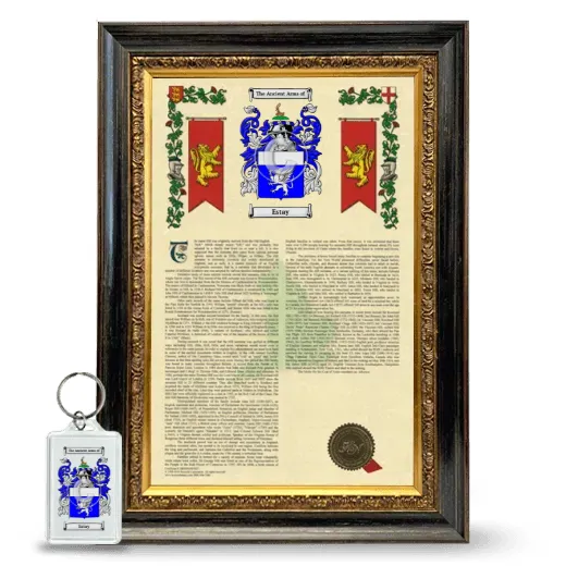 Estay Framed Armorial History and Keychain - Heirloom
