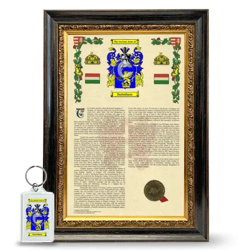 Eszterhazy Framed Armorial History and Keychain - Heirloom