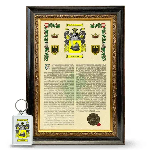 Everhardt Framed Armorial History and Keychain - Heirloom