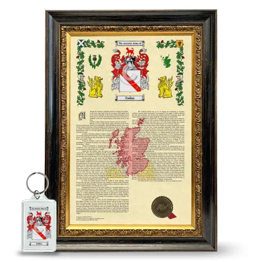 Fadan Framed Armorial History and Keychain - Heirloom
