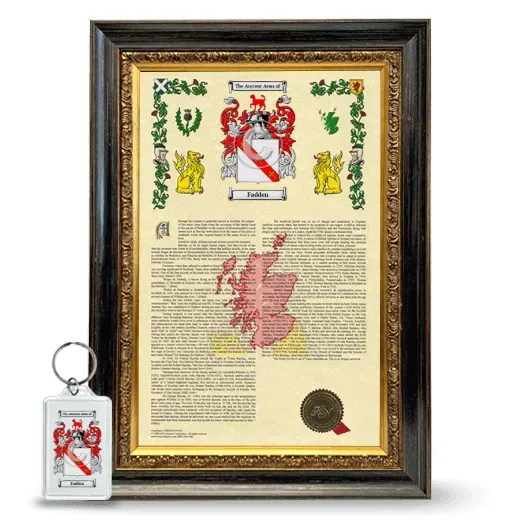 Fadden Framed Armorial History and Keychain - Heirloom