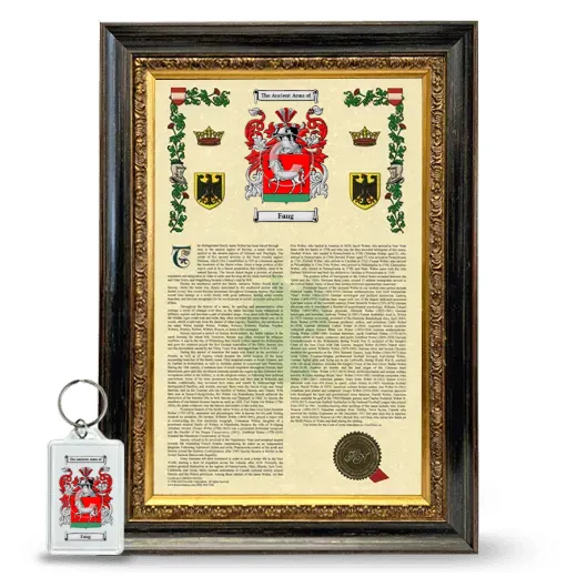 Fang Framed Armorial History and Keychain - Heirloom