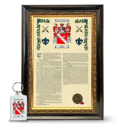 Fayer Framed Armorial History and Keychain - Heirloom