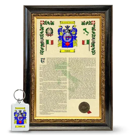 Fedrick Framed Armorial History and Keychain - Heirloom