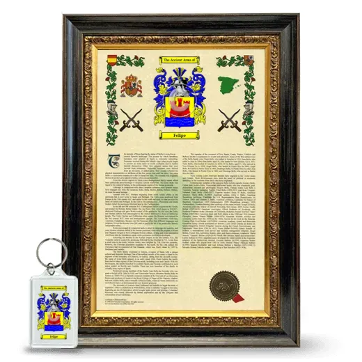 Felipe Framed Armorial History and Keychain - Heirloom
