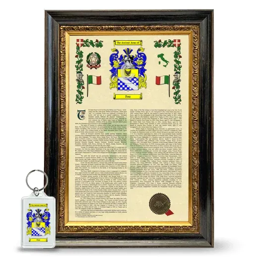 Feo Framed Armorial History and Keychain - Heirloom
