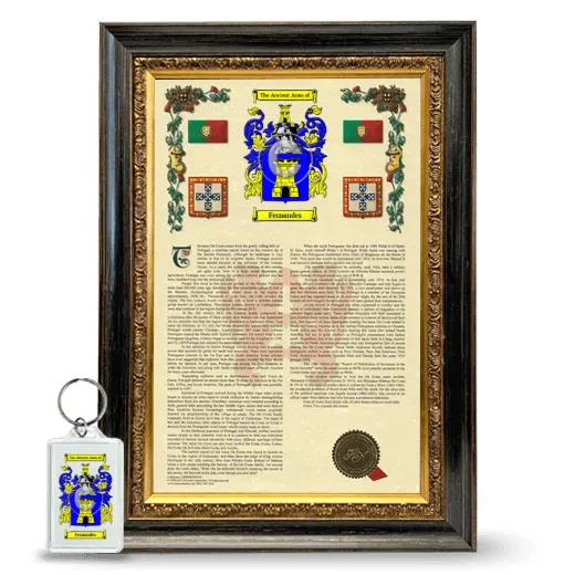 Fernandes Framed Armorial History and Keychain - Heirloom