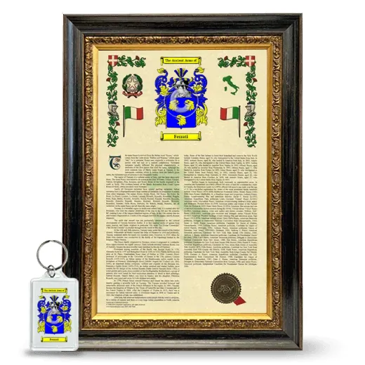 Ferrati Framed Armorial History and Keychain - Heirloom