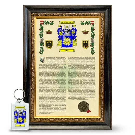 Fett Framed Armorial History and Keychain - Heirloom