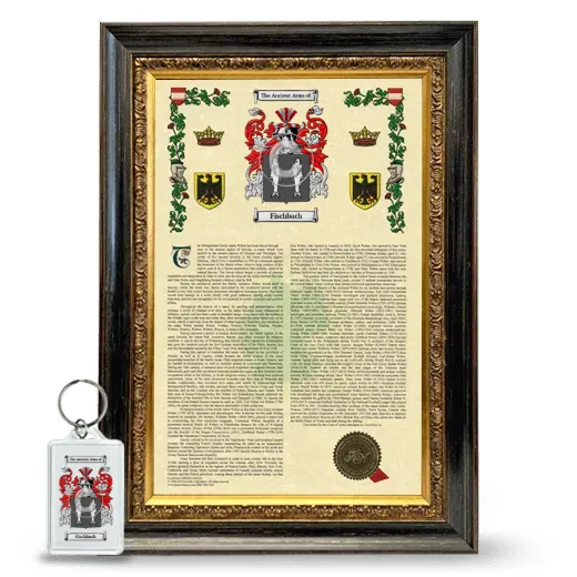 Fischbach Framed Armorial History and Keychain - Heirloom