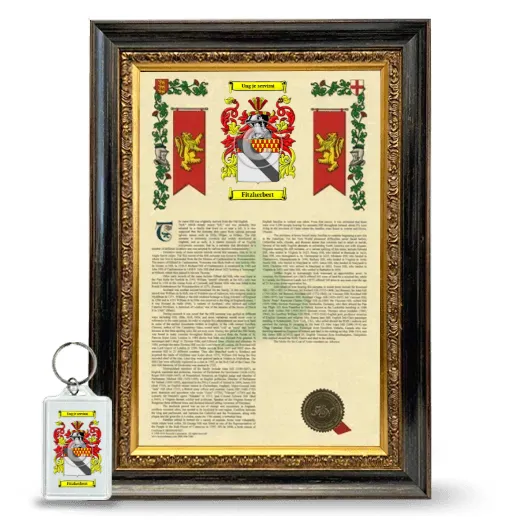 Fitzherbert Framed Armorial History and Keychain - Heirloom