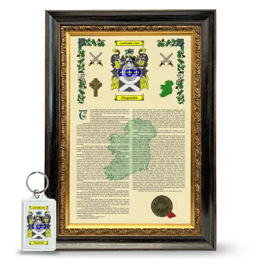 Fitzpatrick Framed Armorial History and Keychain - Heirloom