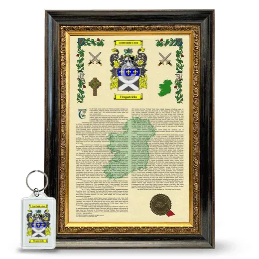 Fitzpatricks Framed Armorial History and Keychain - Heirloom