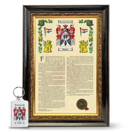 Flachen Framed Armorial History and Keychain - Heirloom