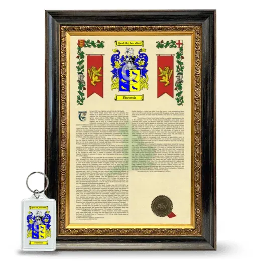 Fleetwoit Framed Armorial History and Keychain - Heirloom