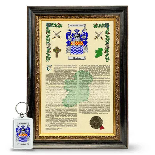 Flemings Framed Armorial History and Keychain - Heirloom