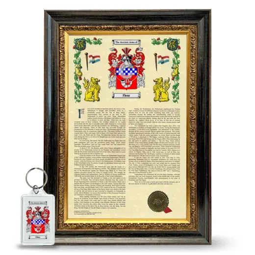 Fleur Framed Armorial History and Keychain - Heirloom