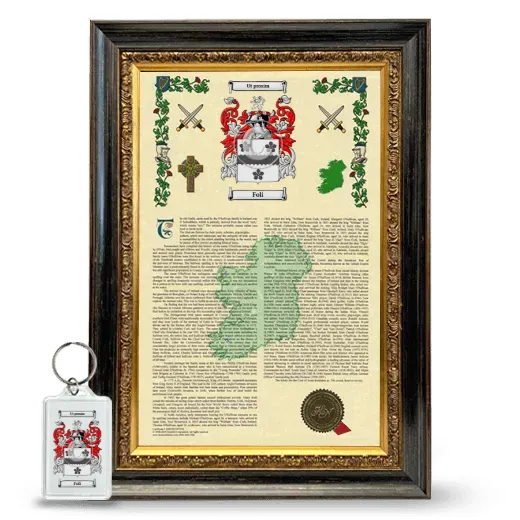Foli Framed Armorial History and Keychain - Heirloom