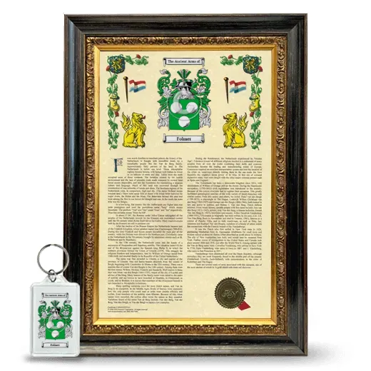 Folmer Framed Armorial History and Keychain - Heirloom