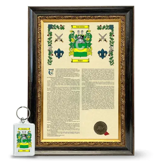 Foret Framed Armorial History and Keychain - Heirloom