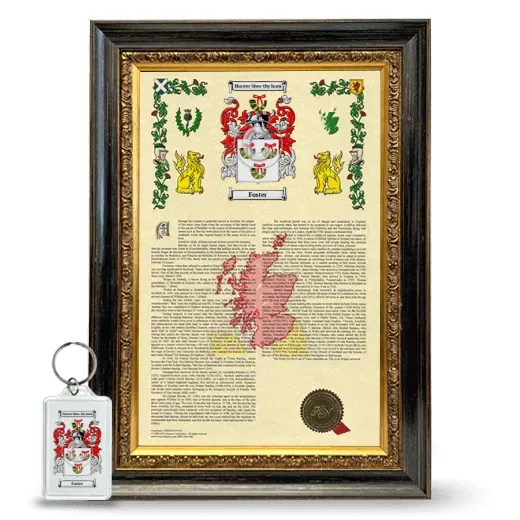 Foster Framed Armorial History and Keychain - Heirloom