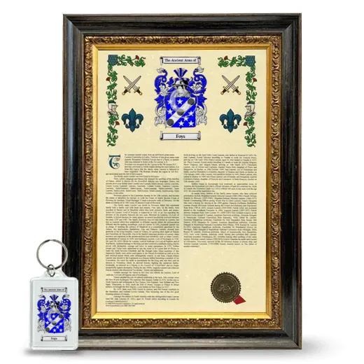 Foys Framed Armorial History and Keychain - Heirloom