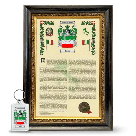 Frank Framed Armorial History and Keychain - Heirloom