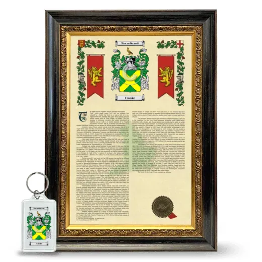 Franke Framed Armorial History and Keychain - Heirloom