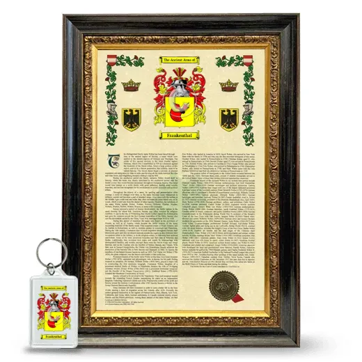 Frankenthal Framed Armorial History and Keychain - Heirloom
