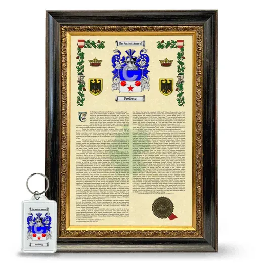 Freiberg Framed Armorial History and Keychain - Heirloom