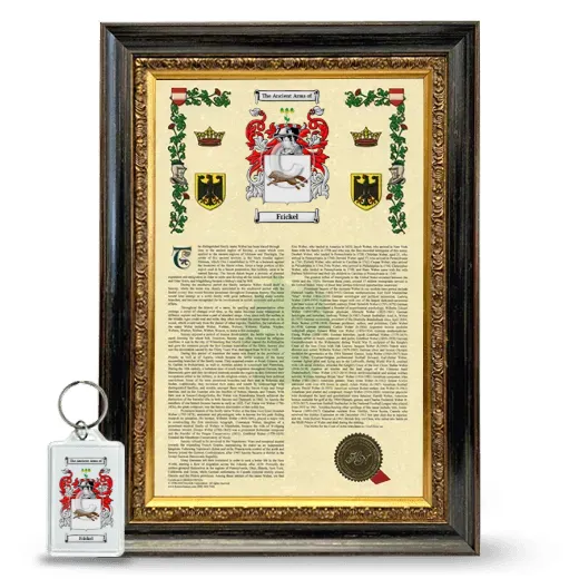 Frickel Framed Armorial History and Keychain - Heirloom