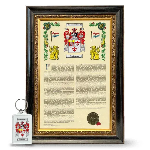 Frickmann Framed Armorial History and Keychain - Heirloom
