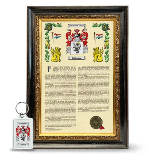 Frickmann Framed Armorial History and Keychain - Heirloom