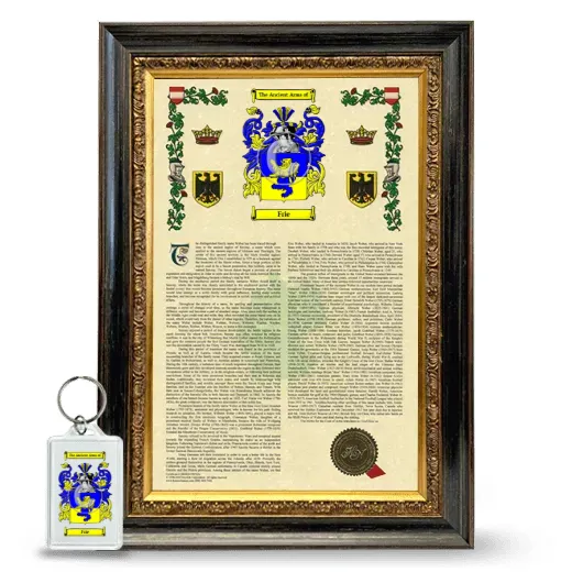 Frie Framed Armorial History and Keychain - Heirloom