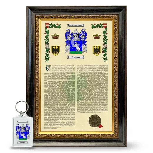 Friedman Framed Armorial History and Keychain - Heirloom